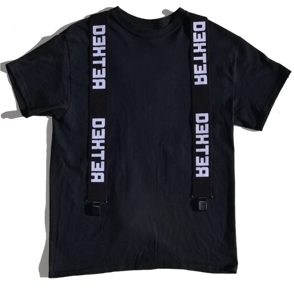 Dexter Black Short Sleeve Tee with Suspenders